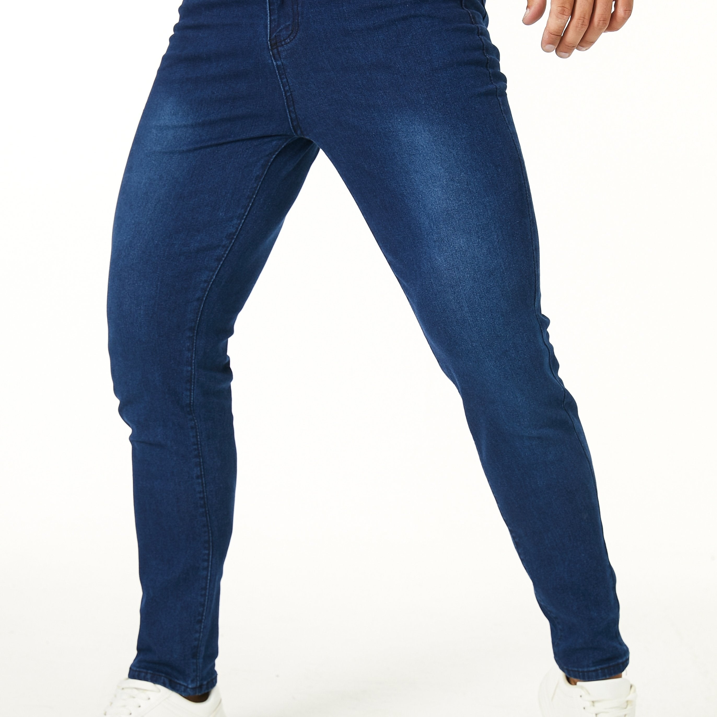 Men's Slim Fit Jeans Mid Stretch Denim Pants