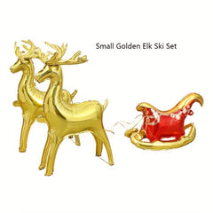 Christmas 3D Golden Deer Balloon Standing Elk Shape Aluminum Foil Balloon