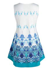 Paisley Print Criss Cross Tank Top High Stretch Plus Size Tank