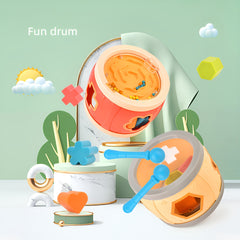 2-in-1 Clap Drum Puzzle Toy - Shape Matching Maze for Kids