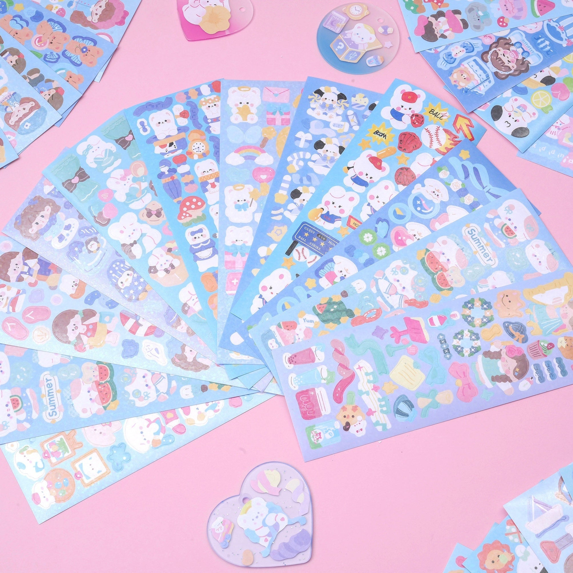 Set of 20 Cartoon Stickers For Kids & Girls - Perfect for Books, Walls, Cards