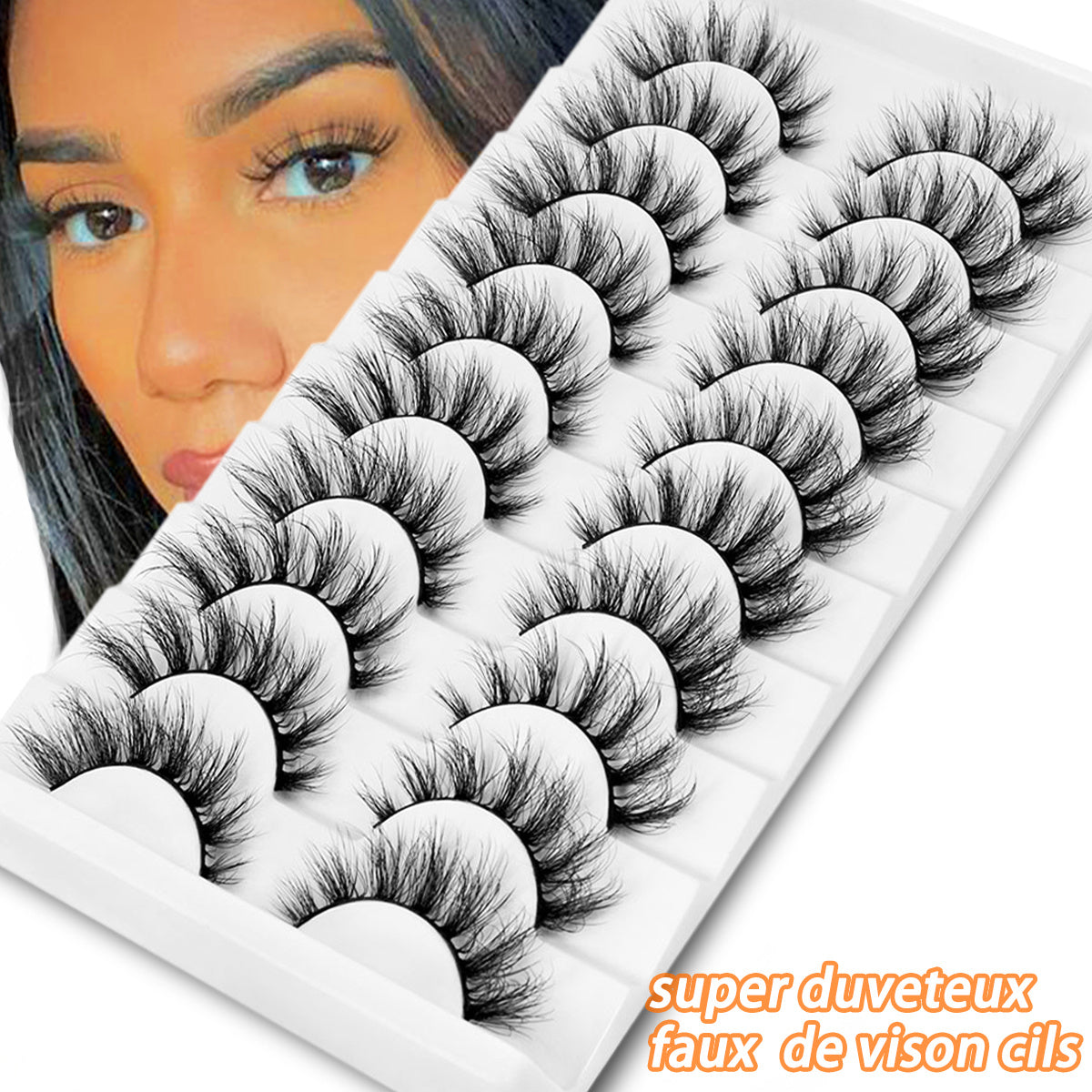10 Pairs 6D Faux Mink Natural False Eyelashes Fluffy Dramatic Lashes