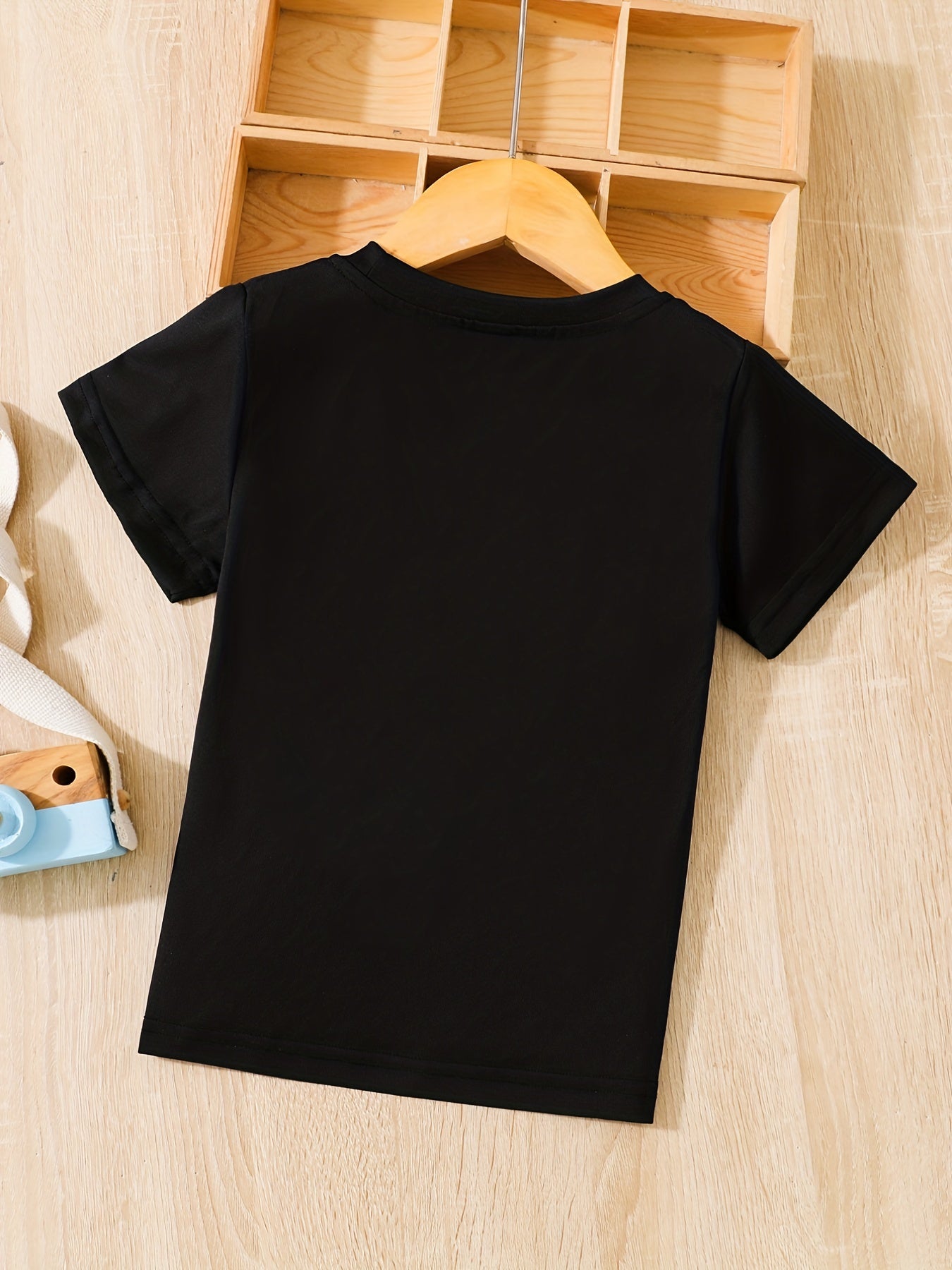 Kids Block T shirt Letter Print Short Sleeve Top