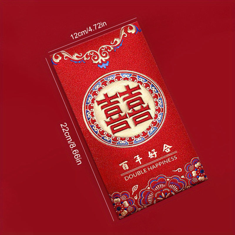 6 Pcs Vintage Chinese Red Envelopes Lucky Money Blessing Red Envelopes