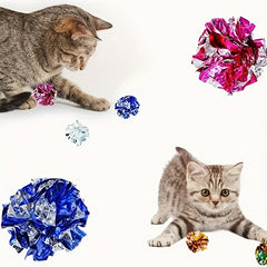 10pcs Cat Crinkle Ball Toys Chew And Chase Toys for Indoor Cats