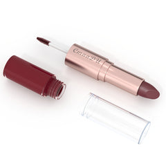 Long Lasting Lipstick & Lip Gloss Set Double Headed for Natural Lustrous Texture