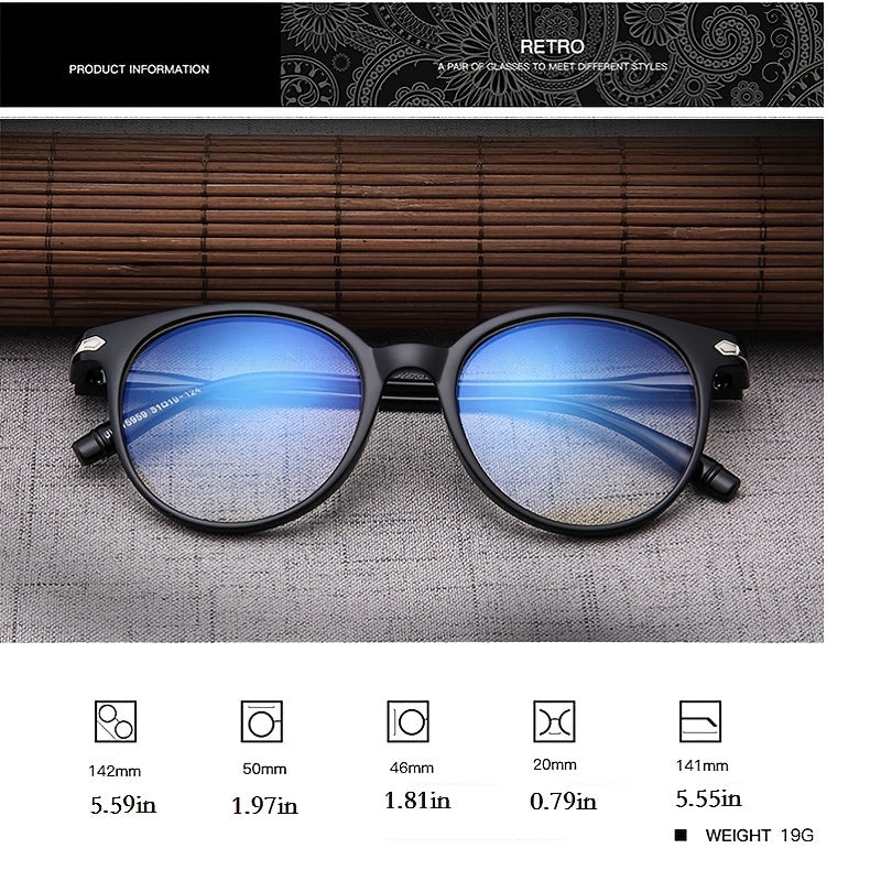 Clear Lens Glasses For Women Men Cat Eye Round PC Frame Eyeglasses