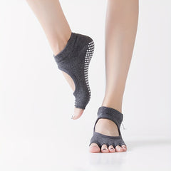 Toeless Anti skid Yoga Socks Backless Gripper Socks For Pilates Barre Ballet