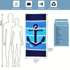Microfiber Bath Towel Quick Drying Shower Beach Towel 27.5 x 55