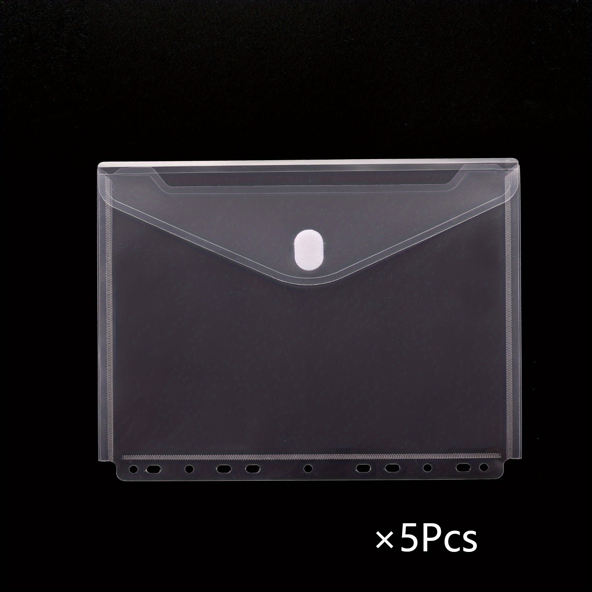 5pcs Clear Poly Binder Envelopes with 11 Holes for School and Office