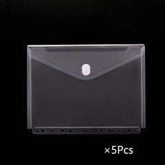 5pcs Clear Poly Binder Envelopes with 11 Holes for School and Office