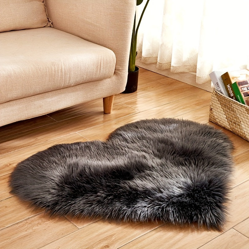 Heart Shaped Plush Rug Fluffy Carpet For Room