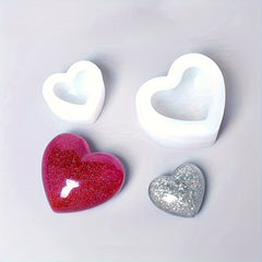 3D Heart Shape Resin Mold for DIY Craft - Heart Keychain Charms