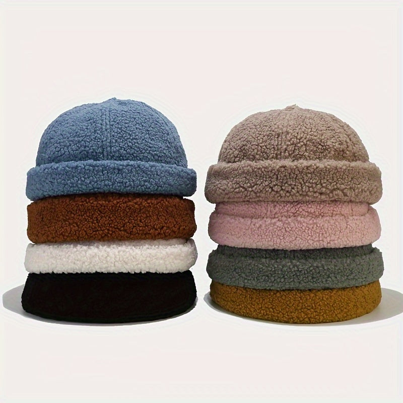Cashmere Warm Caps Adjustable Brimless Hat Windproof Hat