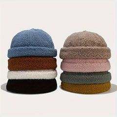 Cashmere Warm Caps Adjustable Brimless Hat Windproof Hat