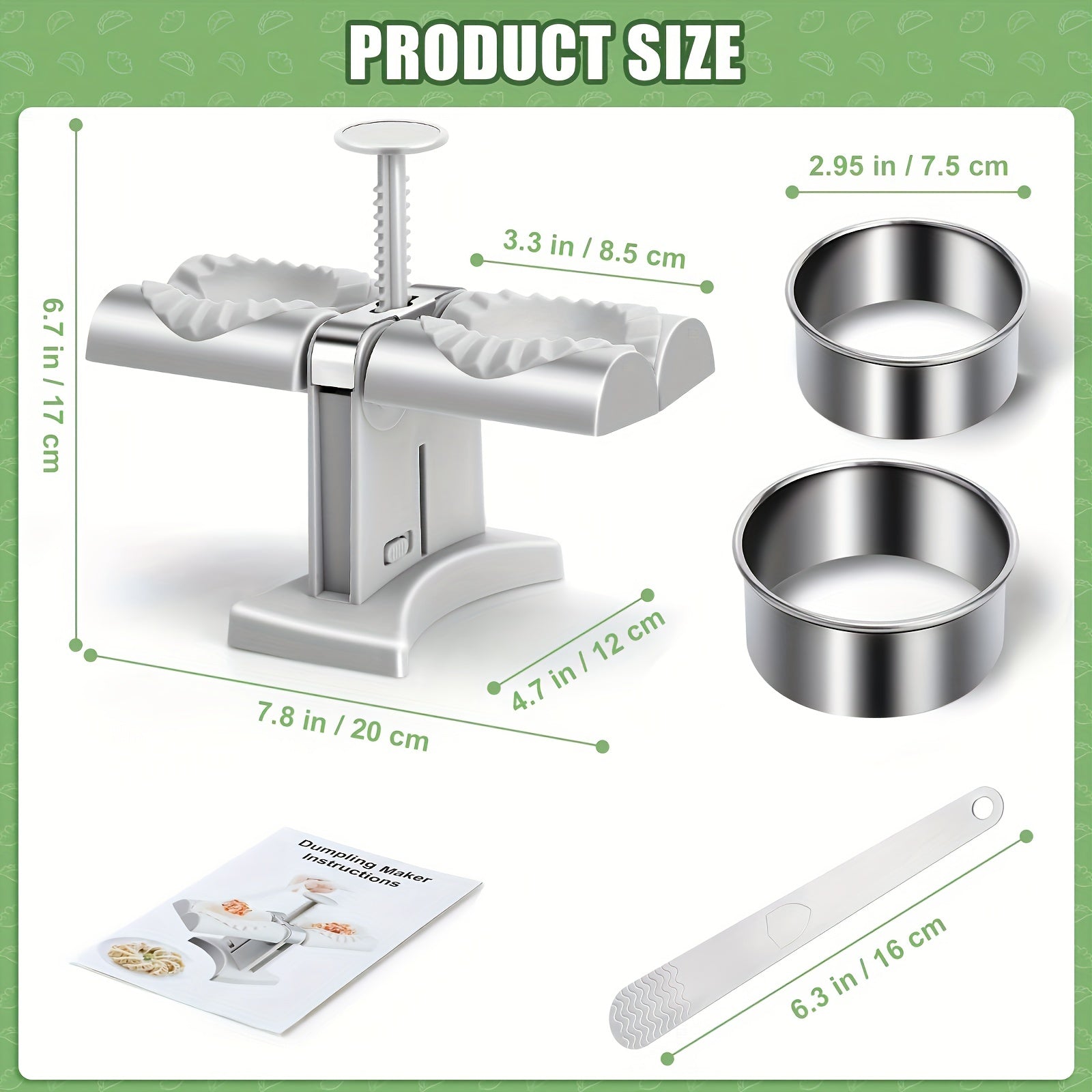 Automatic Dumpling Maker Mould Double Head Wrapper Tool