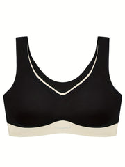 Colorblock Wireless Push Up Bra Seamless Comfort Intimates Lingerie