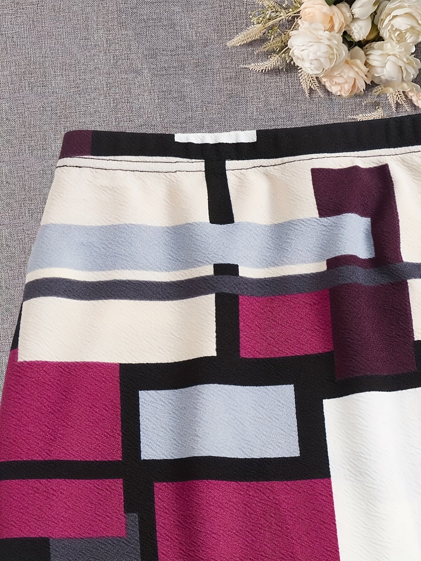 Geo Pattern Sheath Skirt Casual Women's Clothing