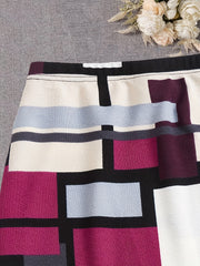 Geo Pattern Sheath Skirt Casual Women's Clothing