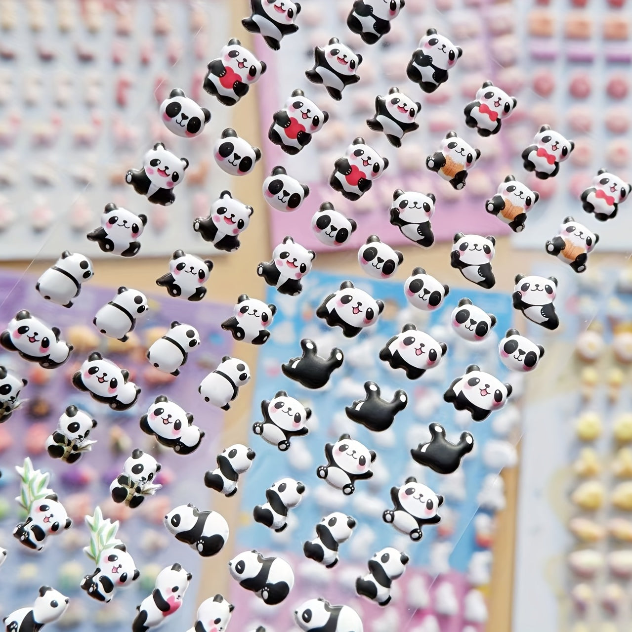 Silly Panda Pig Frog Fruit Bubble Stickers - 3D Cartoon Mini Foam Bean Stickers