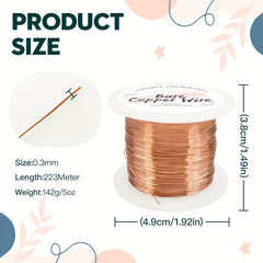 Bare Copper Wire Beading Craft Wire Jewelry Making 16-28 Gauge