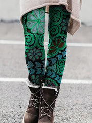 Floral Print Skinny Leggings High Waist Women's Casual Leggings