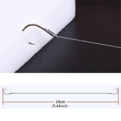 5 Packs 50pcs Tied Hooks 4 strand Braided Line Sub line High Carbon Steel Hooks