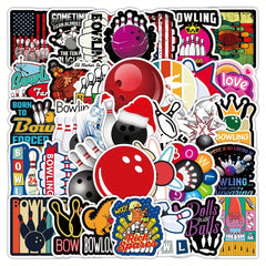 51pcs Cartoon Bowling Decal Set Vinyl Self Adhesive Appliques for Scrapbooking