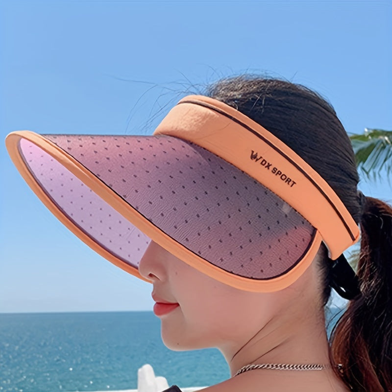 Photochromic Visor Hat UV Protection Breathable Ponytail Sun Hat