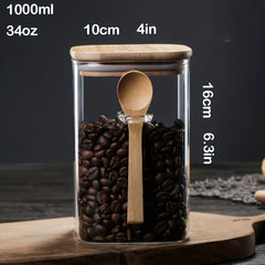 Glass Jars With Airtight Lids Food Storage Containers Bamboo Lids