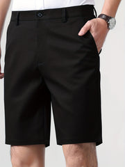 Men's Casual Stretch Suit Shorts Solid Business Spring Summer