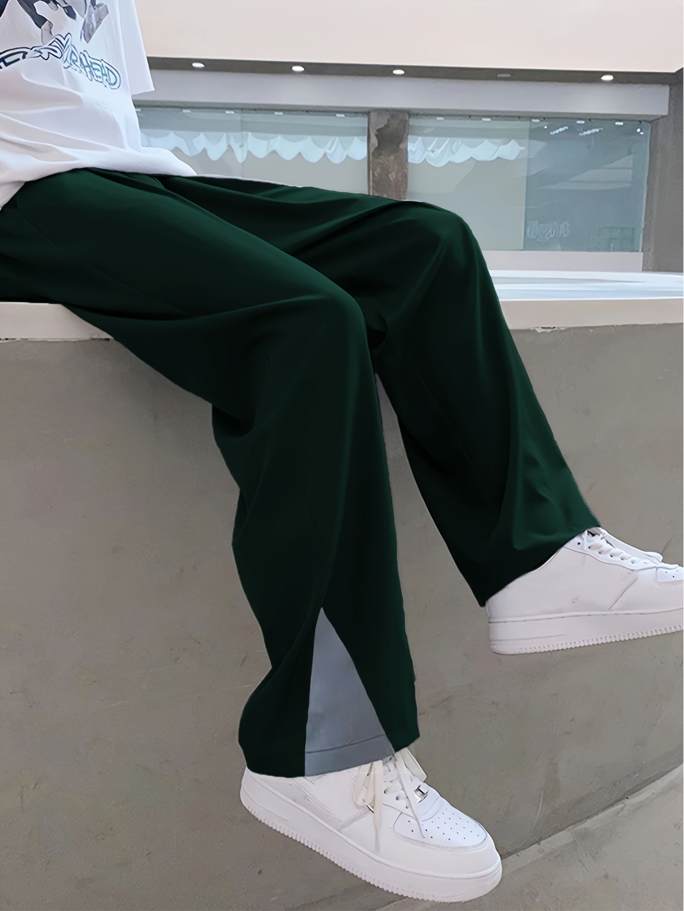 Men's Casual Solid Loose Fit Pants For Spring Summer