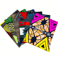 6pcs Ankara Printed Quilted Fabric for Sewing Facial Covering DIY