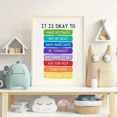 Set of 4 Inspirational Classroom Wall Art Decor