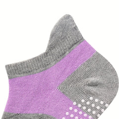 3 Pairs Colorblock Sports Socks Breathable Lightweight Silicone Non slip Socks