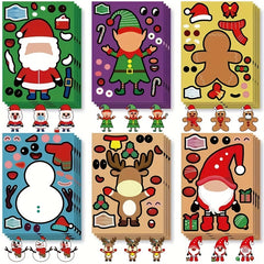 6pcs Christmas Stickers DIY Puzzle Cartoon Stickers