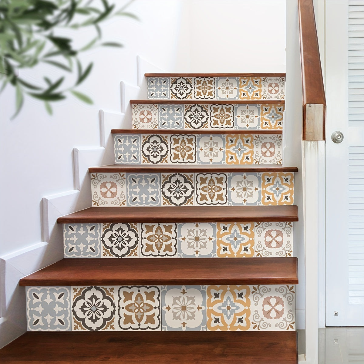 Bohemian Style Pattern Staircase Sticker Self-adhesive Waterproof