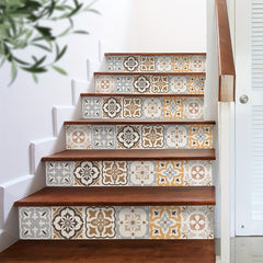 Bohemian Style Pattern Staircase Sticker Self-adhesive Waterproof