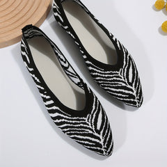 Knitted Pointed Flat Shoes Soft Sole Breathable Ballet Flats
