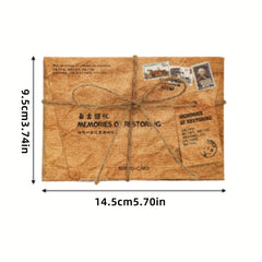 30 Retro Postcards with Hemp Rope