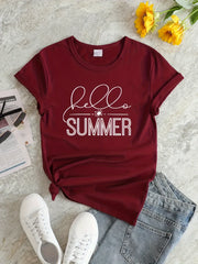 Summer Graphic Sports Round Neck T Shirt for Workout and Casual Wear