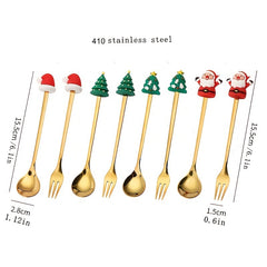 4pcs Santa Claus Christmas Tree Cutlery Set Holiday Dinnerware