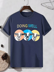 Men's Cow Print T-shirt Active Breathable Tee