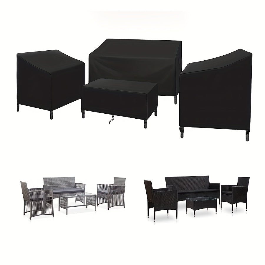 4pcs Outdoor Furniture Cover Set Waterproof Windproof Patio Furniture Cover Set