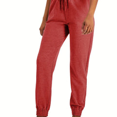 Solid Lace Up Jogging Pants Women's Fitness Yoga Running Pants