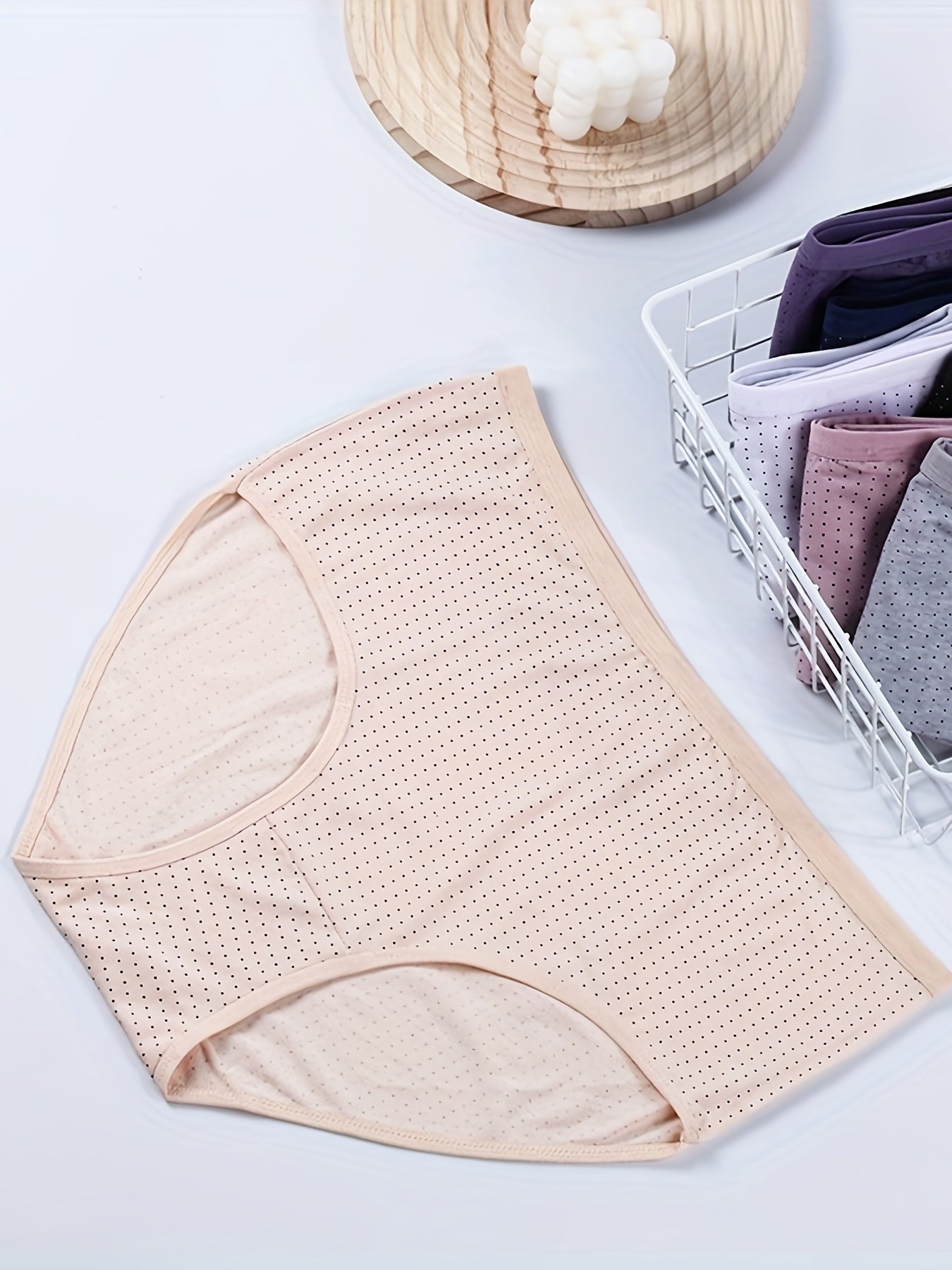 4 Pack Plus Size Pin Dot Print Panties Set