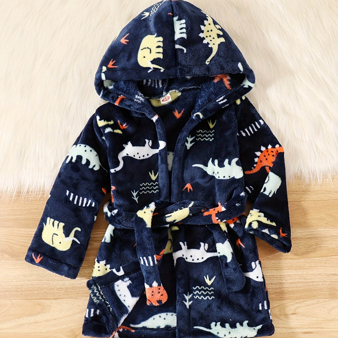 Kids' Animal Flannel Bathrobe Home Wear Plush Clothes
