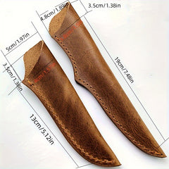 1pc Cowhide Leather Sheath For Straight Blade Knives