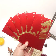 6pcs Year Of The Dragon Red Envelopes Lucky Money Universal Envelope