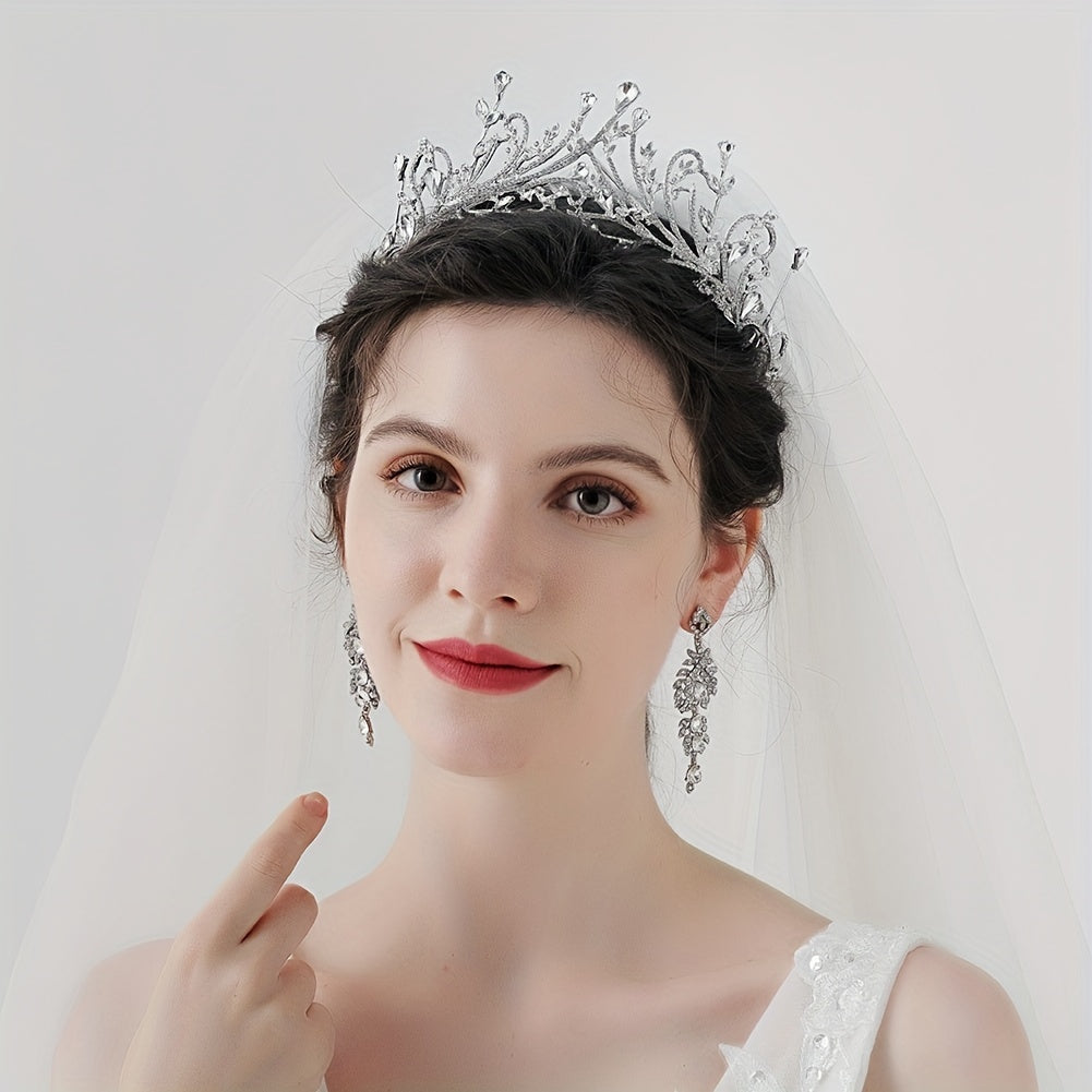 Rhinestone Crown Hair Band Vintage Headband Bridal Wedding Headwear